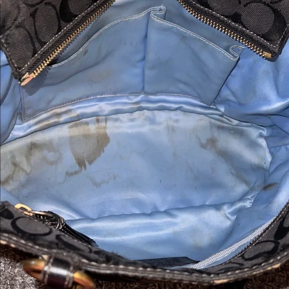 COACH Black Signature Monogram Career Shoulder Bag - Picture 8 of 13